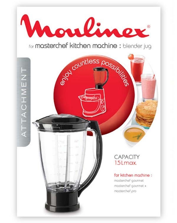 Bol Blender Plastique Pour Robot Masterchef Gourmet Moulinex Xf6341b1 Xf634bb1